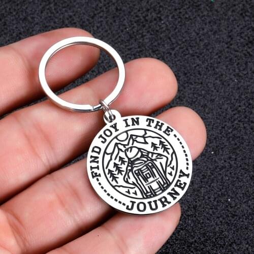 RV Accessories Keychain for Camper Travel Trailers Friends Retirement Gifts Find Joy in The Journey Graduation Christmas Gifts