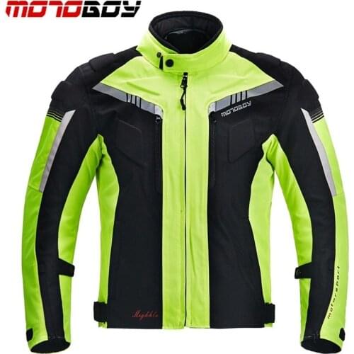 Free shipping 1pcs Mens Racing Moto Reflective Jacket Body Armored Windproof Waterproof Warm Motorcycle Jacket With 5pcs Pads