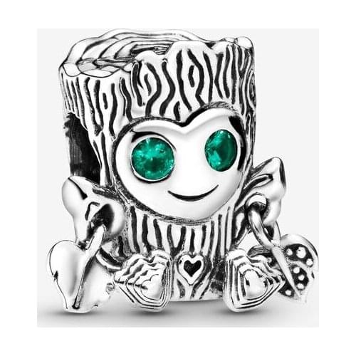 100% Real 925 Sterling Silver Sweet Tree Monster Charm Metal Beads Fits Pandora Bracelet Women DIY Jewelry Making Bijoux Femme