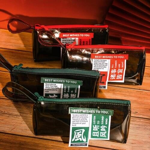 Pen Bag Double Layers Waterproof Student Practical Writing Case For School Simple double-layer pencil case High capacity