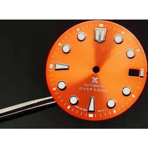 28.5mm Sun Pattern Watch Dial Strong Green Luminous C3 Dial Repair Parts for NH36 Movement Accessories