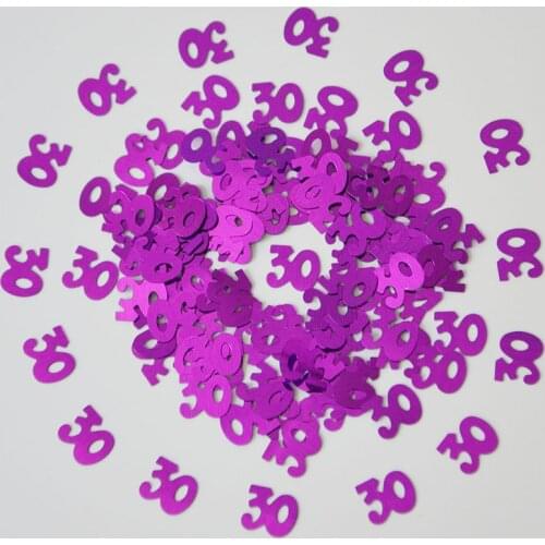 Purple Digital Number 13 16 18 20 21 30 40 50 60 70 80 Confetti Happy Birthday Party Table Scatter Decors Sprinkle Scatterfetti