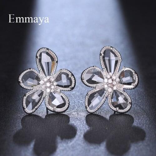 Emmaya Fashion Fascinating Star Design Irregular Shape Earring WIth Transparent CZ Women&Girls Modern Ornament Popular Party