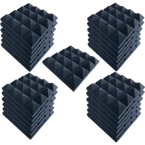 Hot-Acoustic Foam Soundproof Black 16 Pyramid Studio Absorption Sound Proof Treatment Panel Tile Protective Sponge