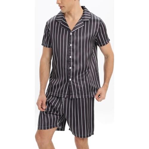 ISHOWTIENDA Mens Silk Pajamas