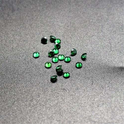 Joanlyn 10pcs Emerald Round Faceted Gemstone Brilliant Cut Medium Green Emerald Gem in Small Sizes C02E