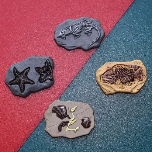 10Pcs Simulation Dinosaur Fossil Flat back Resin Cabochons Embellishments Fit Phone Deco Parts DIY Kawaii Accessories Scrapbook