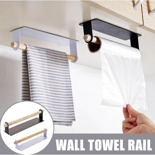 Adhesive Paper Towel Holder Rack Under Cabinet for Bathroom Kitchen Home Accessories
