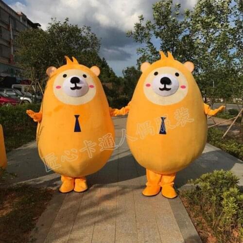 Yellow Bear Mascot Costume Cute Cartoon Character Mascotte Costum Cosplay Outfits Adult Size