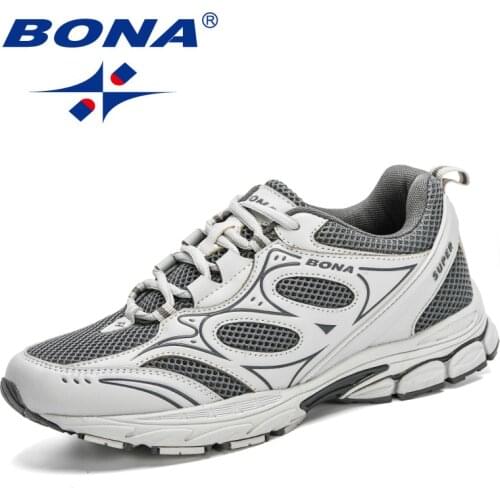 BONA 2020 New Designers Action Leather Mesh Running Shoes Men Sports Shoes Outdoor Walking Jogging Athletics Sneakers Zapatills