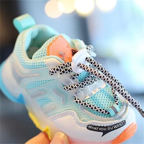 Fashion Size 21-30 Children LED Sneakers Spring And Autumn Baby Led Luminous Sports Shoes for Kids Boys Girls DX002