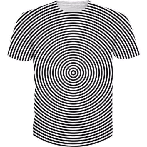 Hot New Men Short Sleeve T-Shirt Summer Riding Jersey T Shirt Harajuku Black White Striped Style Swirl Print 3D Tshirt Clothing