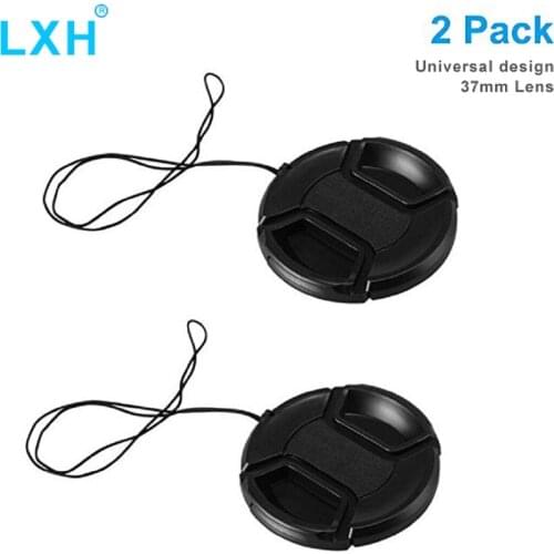 LXH 2PCS Universal design 37-105mm Snap-On Lens Cap Keeper Holder For Canon, Nikon, Sony and any Other DSLR Camera