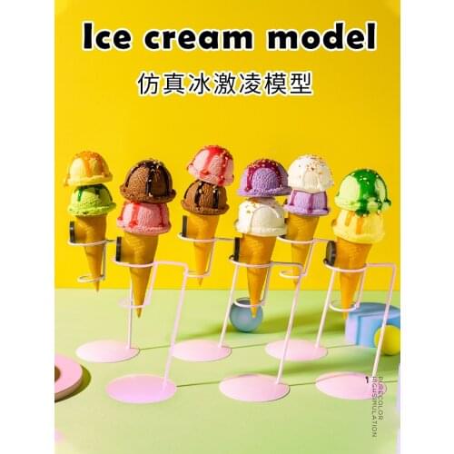 Simulation Ice Cream Model Torch Mini Ice Cream Refrigerator Magnet Decoration Fake Cold Drink Dessert Food Photo Prop Kids Toys