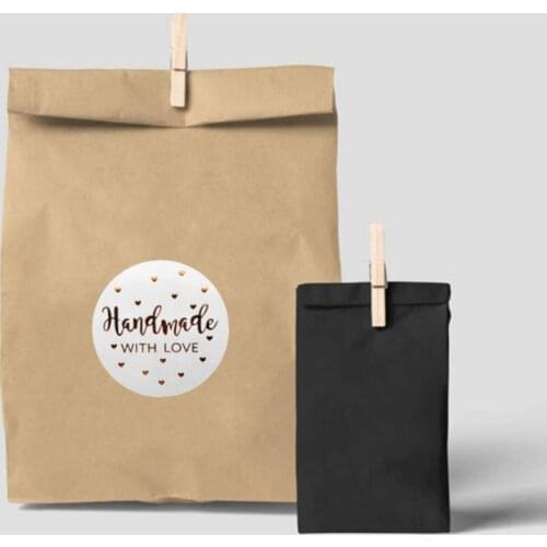 500pcs Thank You Handmade with Love Stickers Seal Label for Wedding Christmas 0722