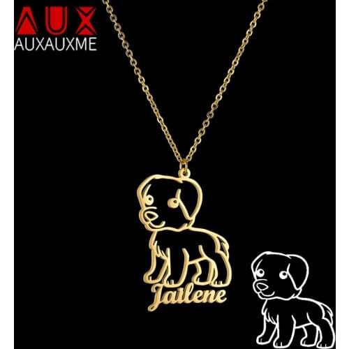 Auxauxme Custom Drawing Handwriting Necklace Stainless Steel Personlized Logol Drawing for Adults Childs School Company Jewelry