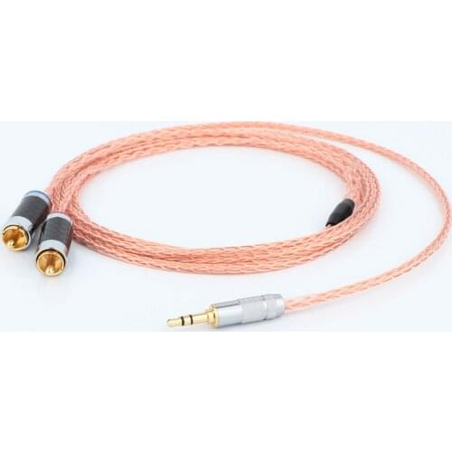 Preffair Hifi 3.5mm to 2RCA Cable Silver-plated OCC Aux 3.5 Y Splitter Stereo Audio Cable for Connect Phone MP3 PC to Amplifier