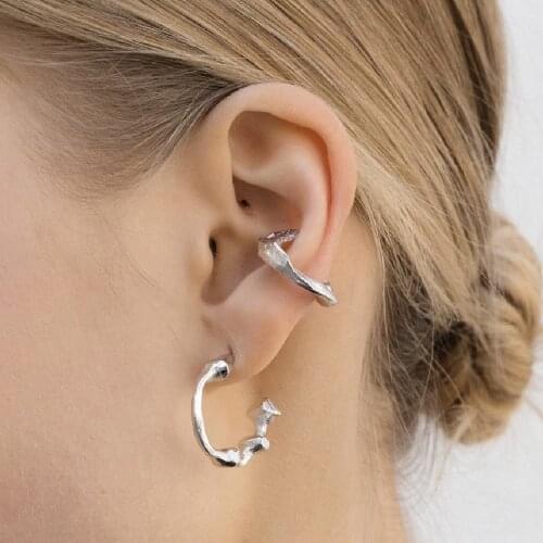 Brass With 18k Gold Twist Spiral Clip Earrings Women Jewelry Party T Show Gown Runway rare Top Korean Japan Trendy INS