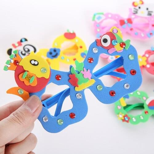 Creative DIY Glasses Baby Kids Children Handmade EVA Glasses Frame Cartoon Glasses Stickers Kids Puzzle Toys Craft Toys Gifts