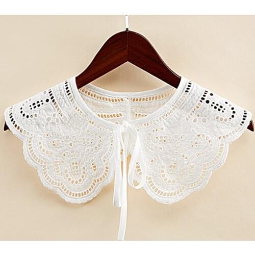Versatile Korean Fake Hollow Out Collar Sweater Tops Decorative Lace-up Collar Neckline Detachable Doll Sweet Neckwear for Dress