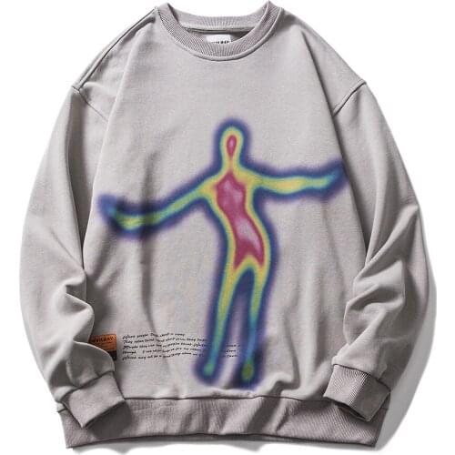 Harajuku Style Hip Hop Sweater Pullover 2021 Women Printed Round Neck Long Sleeve Loose Top Fashion Casual Clothing Pullover Top