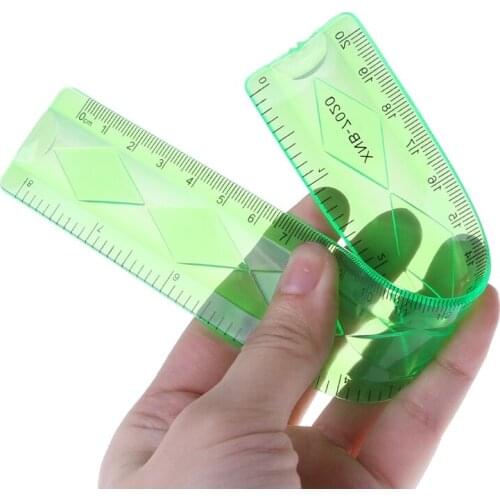 R9UA 1PC Soft 20cm Ruler Multicolour Flexible Creative Stationery Rule School Supply