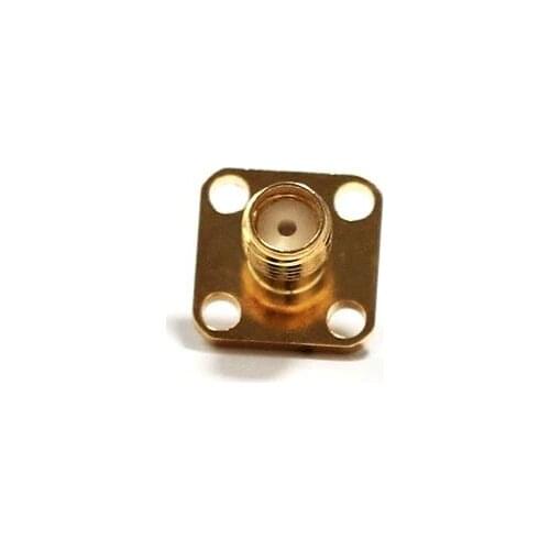 1PC SMA Female Jack RF Coax Connector 4-hole panel mount Straight RG402,141" Goldplated NEW wholesale