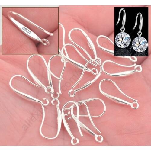 100Pcs Lot DIY Making Jewelry Earring Findings 925 Sterling Silver Ear Hook Earwires Accessory For Crystal Women Gift