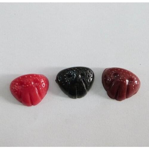50pcs/lot 15x20mm red/black/brown plastic toy point dog nose flat nose for diy findings--color option