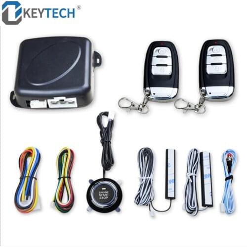 OkeyTech PKE Car Alarm Push Button Start Stop Button Passive Keyless Entry Remote Engine Start Auto Lock Car Door HY-904 RM6X