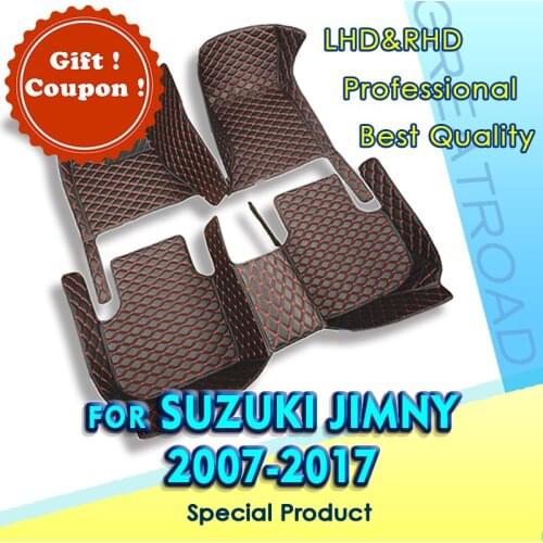 Car Floor Mats For Suzuki Jimny 2007-2017 2008 2009 2010 2011 Custom Auto Foot Pads Automobile Carpet Cover interior accessories