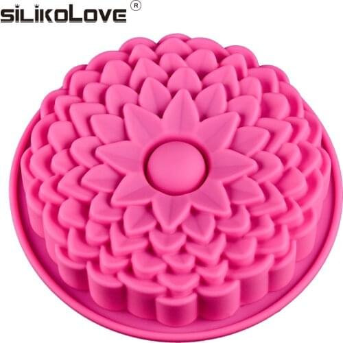 Large Silicone Oven Cake Mold Sun Flower Bakeware Baking Mould Cake Tools Silicone Fondant Mould Kitchen Accessories