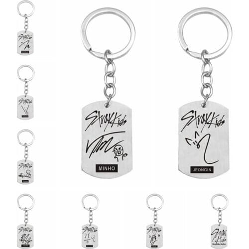 KPOP Stray Kids Stainless Steel Key Chain Keyring CHAN CHANGBIN WOOJIN Fans Collection