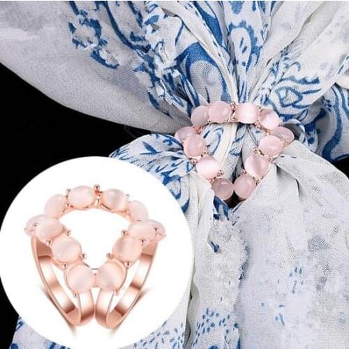 Bx096 Fashion Vintage Hijab Scarf Shawl Imitation Opal alloy round Brooches Womens scarf accessories