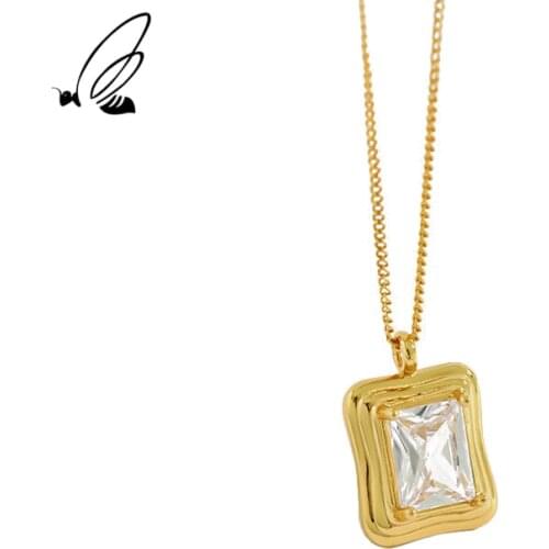 SSTEEL Sterling Silver 925 Simple Geometry Gift For Women Zircon Pendant Necklace Boho Accessories Steampunk Fine Jewellery