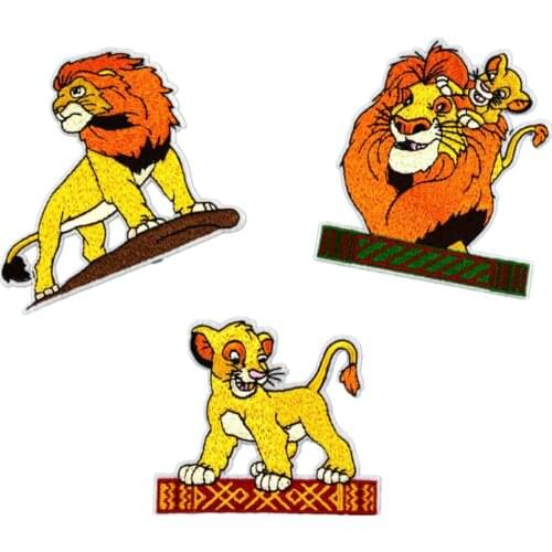 Disney anime movies The lion king Simba patches iron on clothes patches Garment stickers embroidery cloth stickers