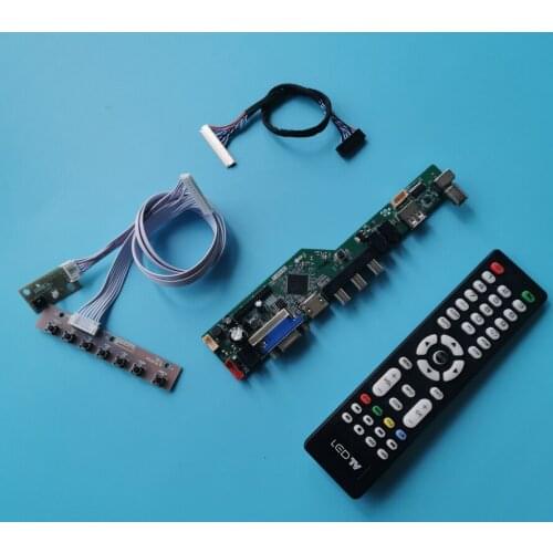 For HSD110PFW1/HSD110PHW1/HSD121PHW1 VGA AV USB 30 Pin 60Hz LDE LVDS LCD matrix 1366*768 monitor controller drive board kit