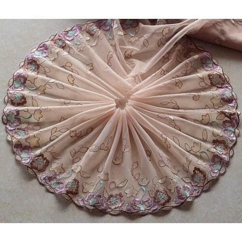 10meters Skin Mesh Embroidered Purple Flower Lace Trim for Sofa Chair Cushion Home Textiles Trimmings Ribbon Sewing Accessories