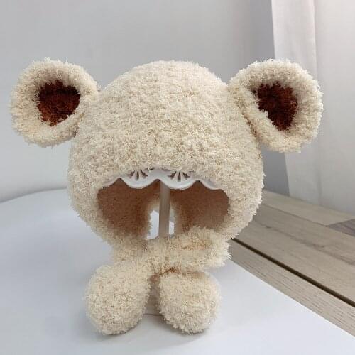 LDSLYJR Autumn winter bear Cotton Thicken knitted hat warm hat Skullies cap beanie hat for Kids boy and girl 12