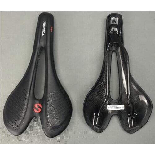 Lightweight full carbon fiber mountain road bike MTB bicycle saddle bike genuine leather front saddle seat carbon black human