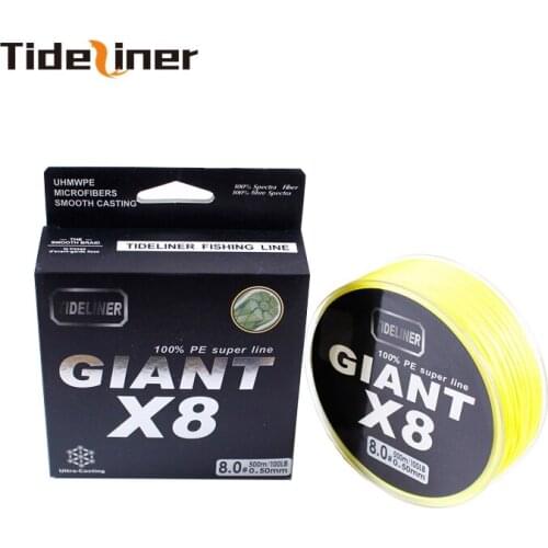 Tideliner 500m PE fishing line 8 strands super Strong braided fishing line Braided Wire 100lb Technology Multifilament PE Line