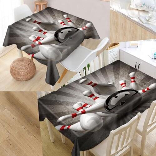 Best Play Bowling Custom Table Cloth Rectangular Oxford Print Waterproof Oilproof Square Table Cover Party Tablecloth