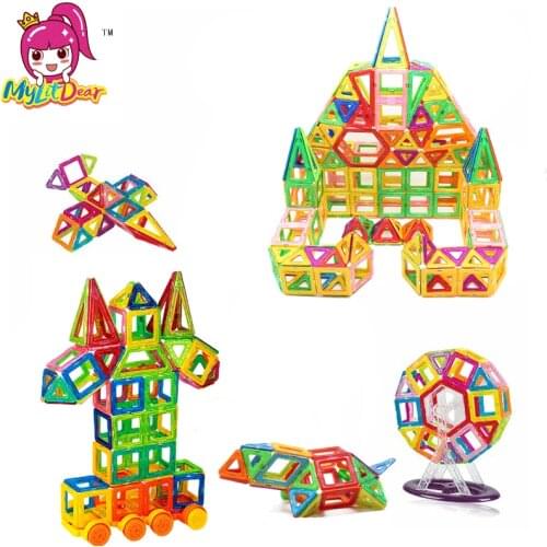 110-252pcs Mini Magnetic Blocks Magnetic Designer Building Construction Toys Set Magnet Educational Toys For Children Kids Gift