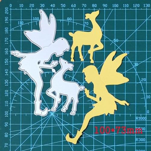 Metal Die Cuts Fairy with Deer 2021 New Crafts Cutting Dies Stencils For DIY Scrapbook Paper Cards Embossing Die Mould Template