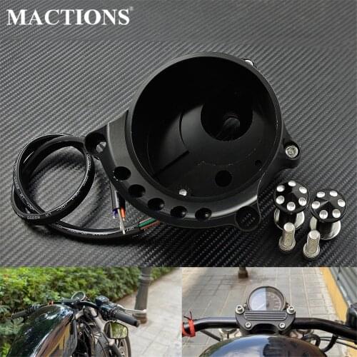 Motorcycle Black Instrument Mounting Bracket Cafe Speedometer Mounting Housing Bracket Aluminum For Harley Sportster XL 2014-18