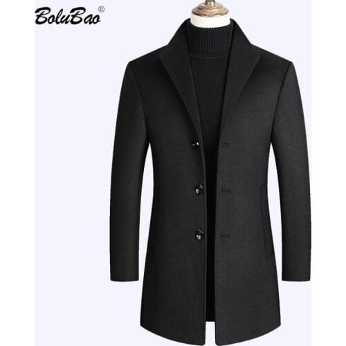 BOLUBAO Casual Brand Men Wool Blends Coats Autumn Winter New Solid Color Luxurious Mens Wool Coat Tops Male Wool Blends Coat