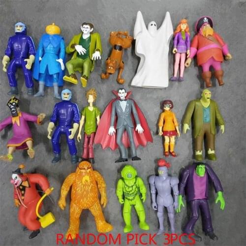 Random 3PCS Scooby 50th Anniversary Exclusive Ghost Clown FRED SHAGGY DAPHNE VELMA 5'Scooby Action Doo Figure Set Toys Gift