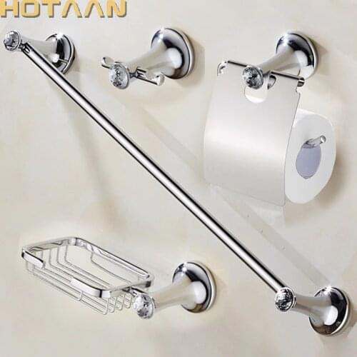 Wall Mounted Stainless Steel Bathroom Accessories Set,Robe hook,Paper Holder,Towel Bar,Soap Holder,Chrome Color Bathroom Sets