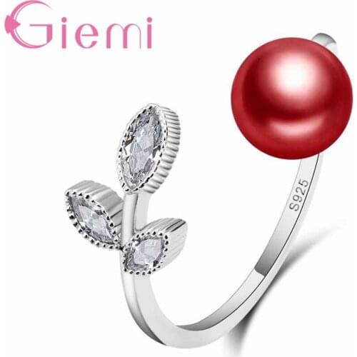 New Arrival Leaf Design Crystal Finger Jewelry Popular 925 Sterling Silver Rings For Women Wedding Engagement Party