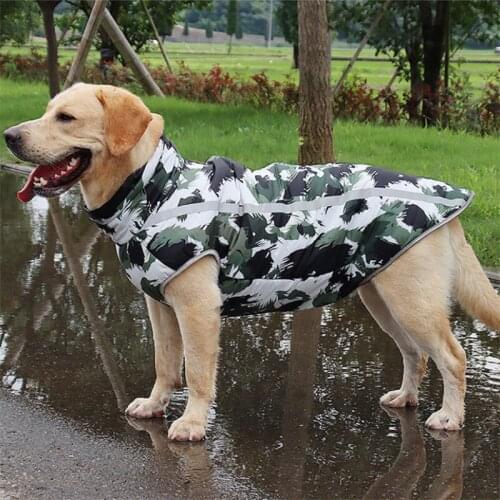 New Large Pet Dog Jacket With Harness Winter Warm Dog Clothes For Labrador Waterproof Big Dog Coat Outfits S-6XL